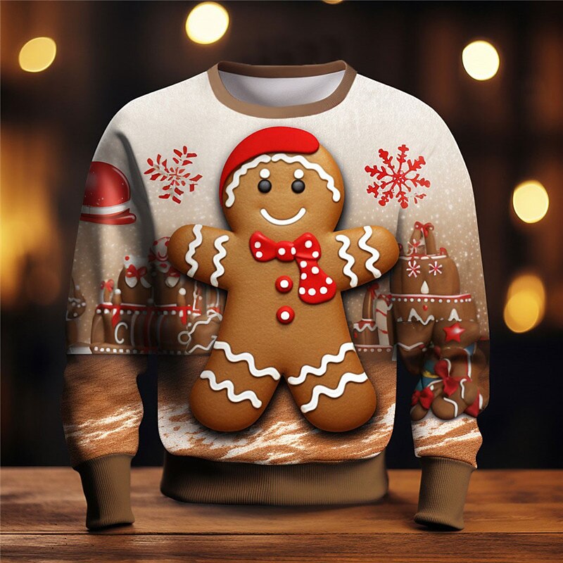 Christmas Gingerbread Golf Holiday Graphic Sweatshirt
