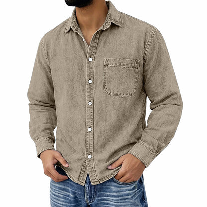 Men's 100% Cotton Acid Wash Shirt
