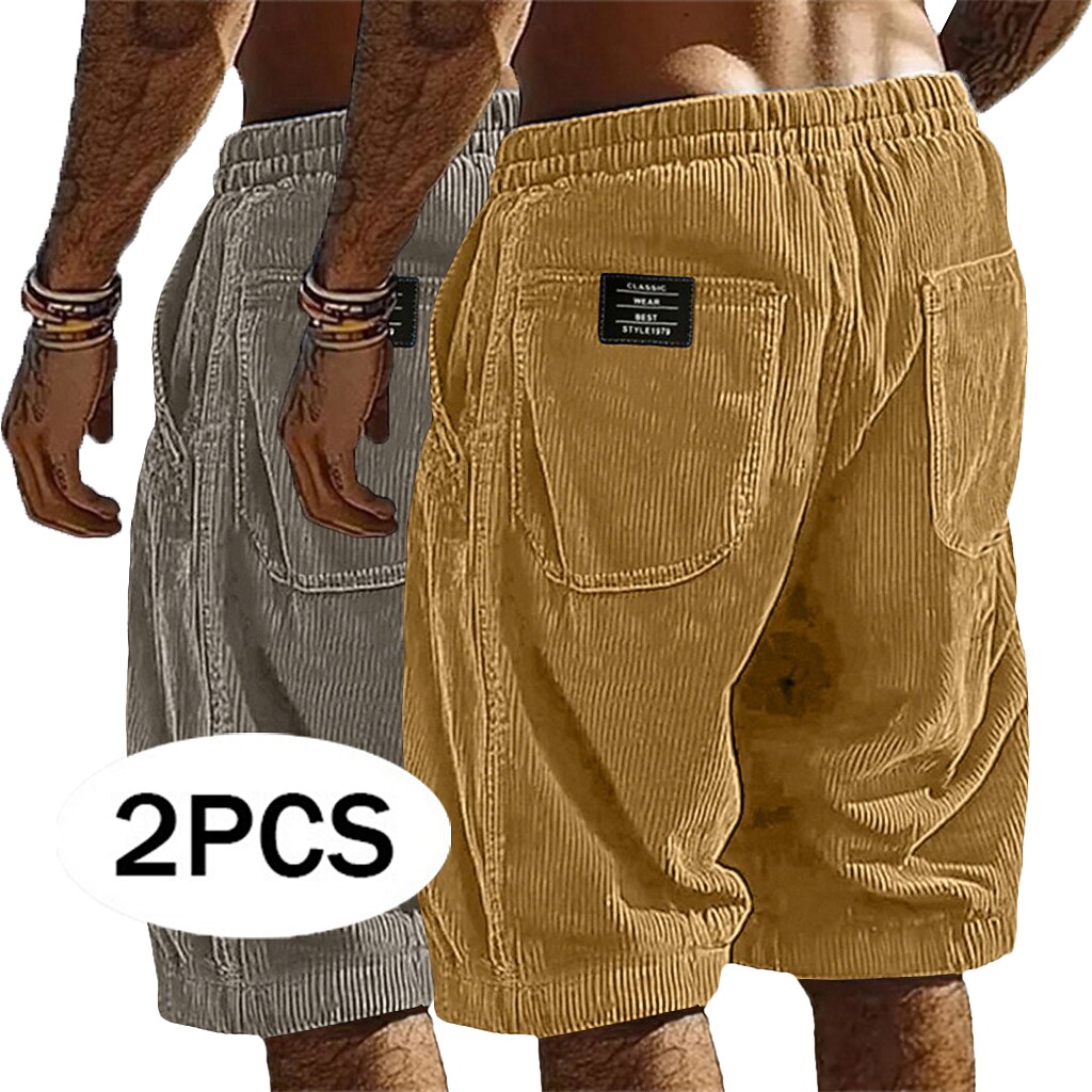 2-Pack Corduroy Cargo Shorts With Pockets