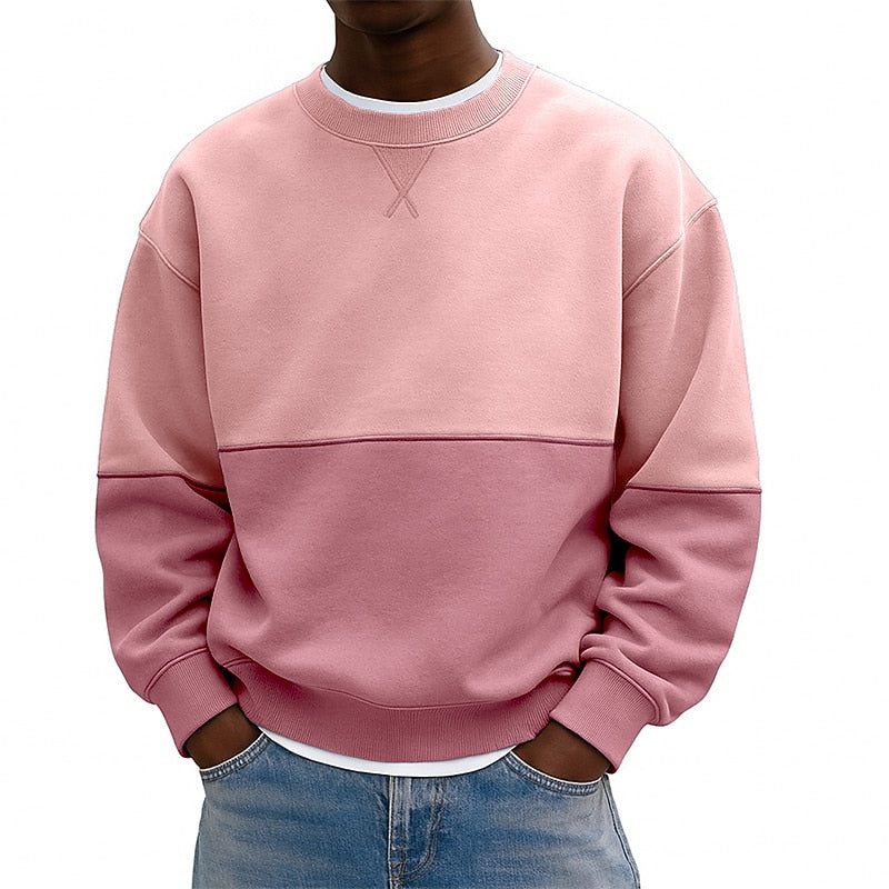 Colorblock Cotton Patchwork Sweatshirt