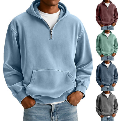 Comfort Quarter Zip Cotton Hoodie