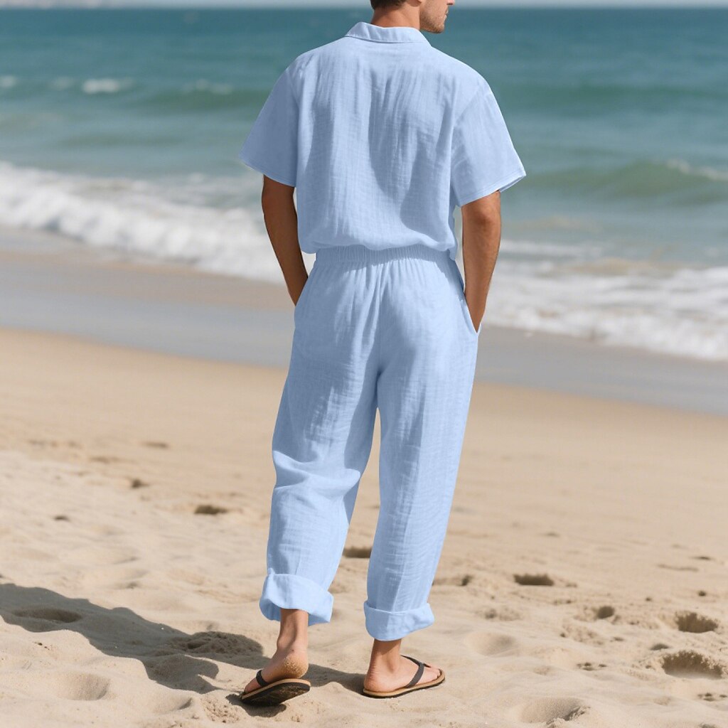 Cotton Linen Shirt & Pants Set