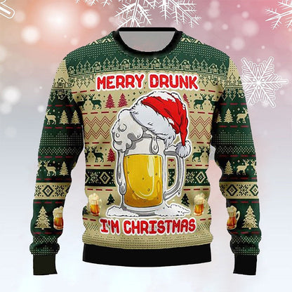 Men's Christmas Beer Novelty Sweatshirt