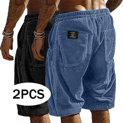 2-Pack Corduroy Cargo Shorts With Pockets