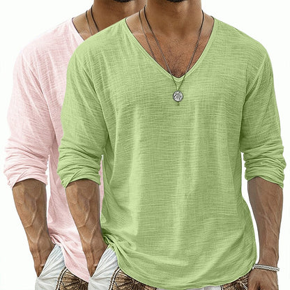 2-Pack Linen V-neck T-shirt