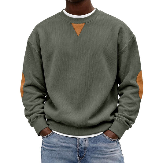 Colorblock Corduroy Crew Neck Sweatshirt