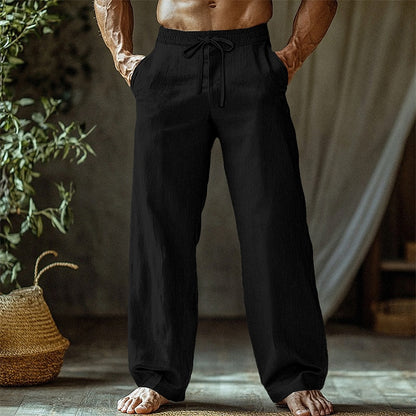 Daily Wear Linen Pants - Men's Summer Straight Leg Pants