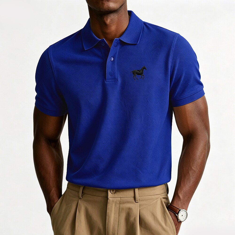100% Cotton Embroidered Pique Knit Polo Shirt