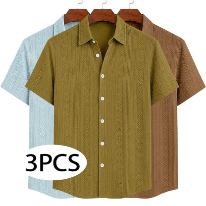3-Pack Men's Textured Jacquard Shirts