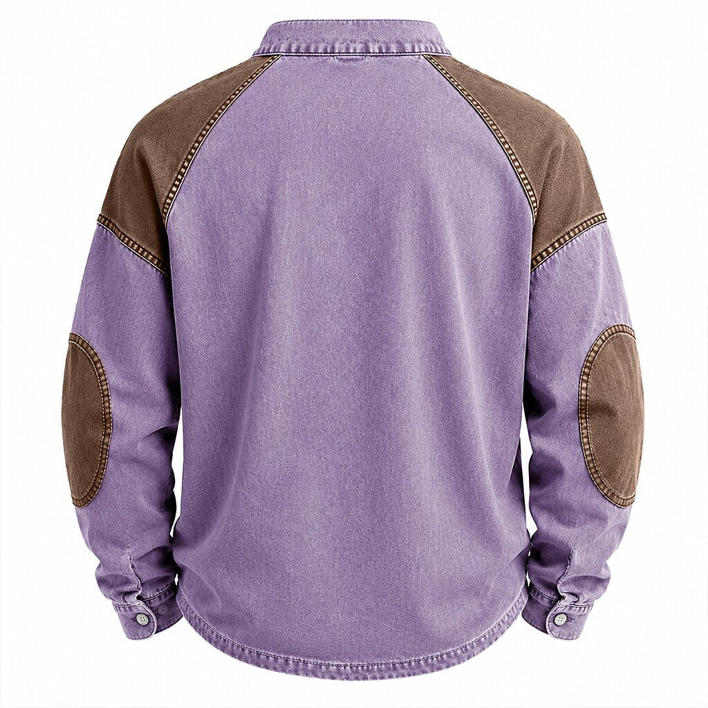 Colorblock Vintage 100% Cotton Henley Shirt