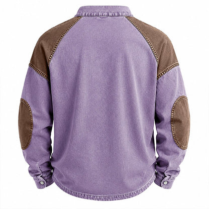 Colorblock Vintage 100% Cotton Henley Shirt