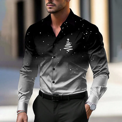 Christmas Tree Casual Dress Button Shirt
