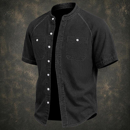Vintage Washed Cotton Button Up Shirt