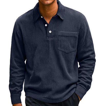 Colorblock Corduroy Polo Shirt