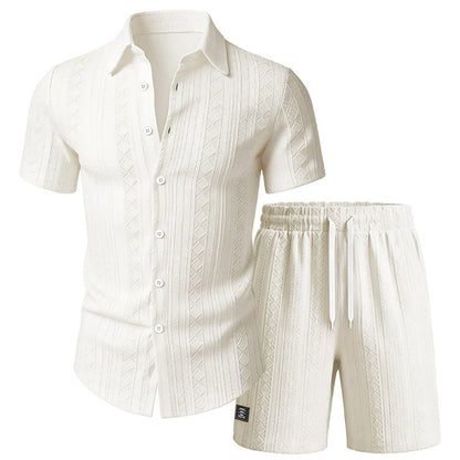 Men's Jacquard Shirt & Shorts Set