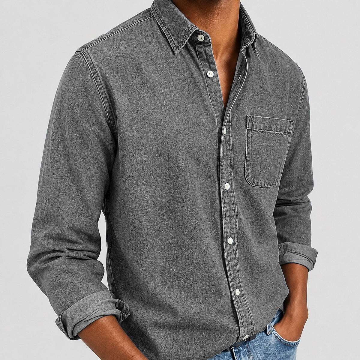 SoftFade Washed Denim Pocket Shirt