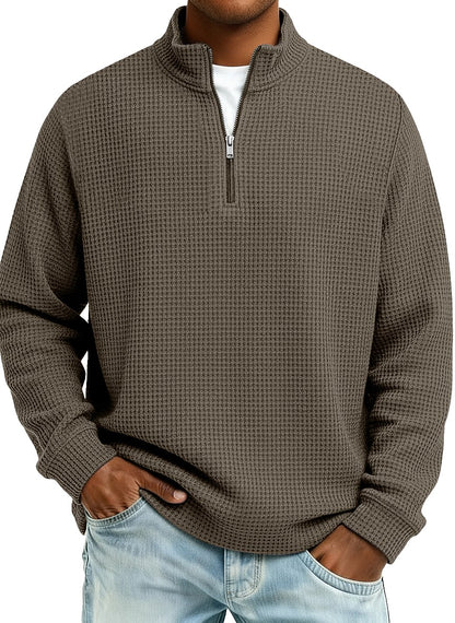 Classic Quarter Zip Waffle Polo