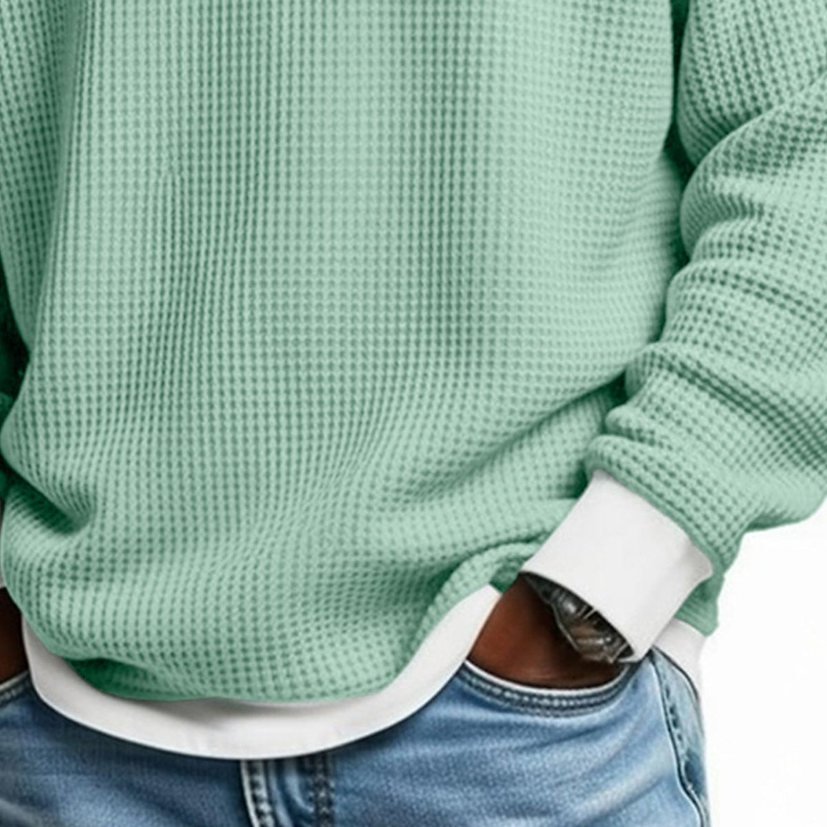 Half Zipped Waffle Polo Shirts