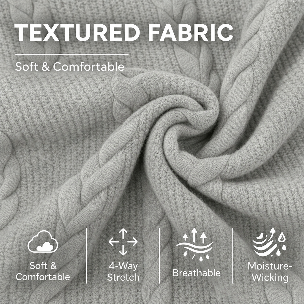 Textured Jacquard Pullover Hoodie