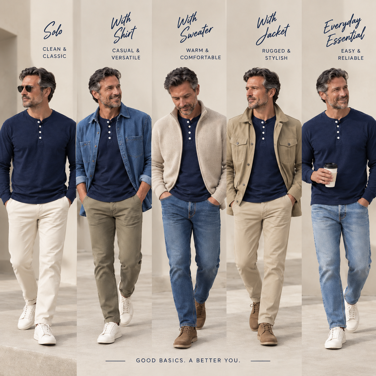 Premium 100% Cotton Everyday Essential Henley