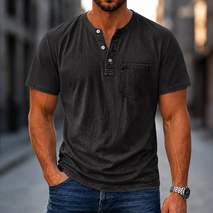 Vintage Washed 100% Cotton Henley