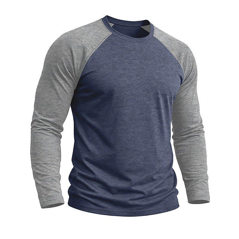 Casual Colorblock Long Sleeve T-shirts