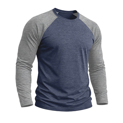 Casual Colorblock Long Sleeve T-shirts