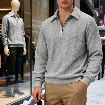Men's Jacquard Soft Zipped Polo