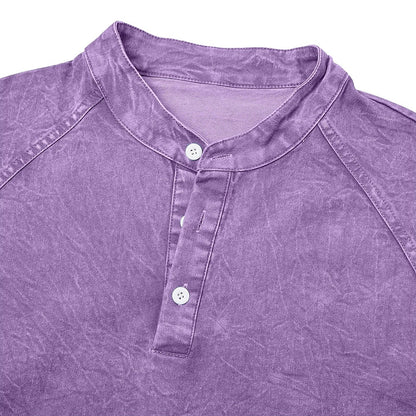 Broken-in Soft 100% Cotton Henley Shirt