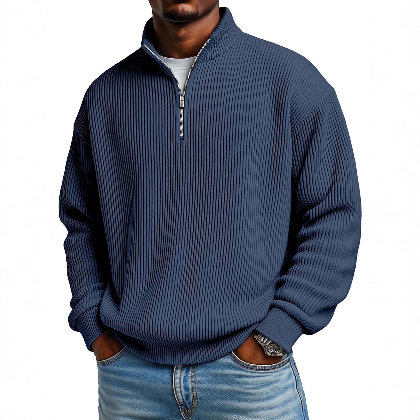 Corduroy Zipped Polo Shirts