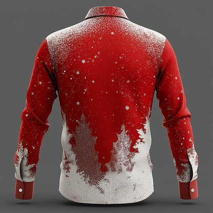Men's Christmas Faux Collar Tuxedo Shirt