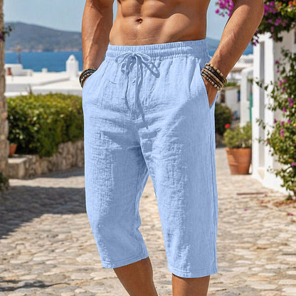 Breathable Linen Shorts With Elastic Waist
