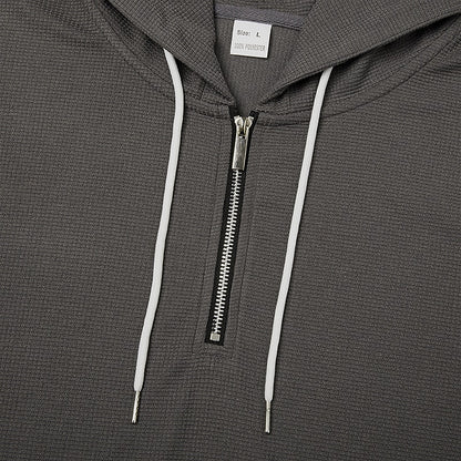 Classic Waffle Knit Quarter Zip Hoodie
