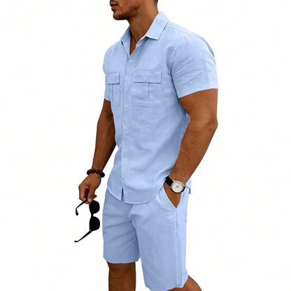 Men's Linen Shirt & Shorts Set