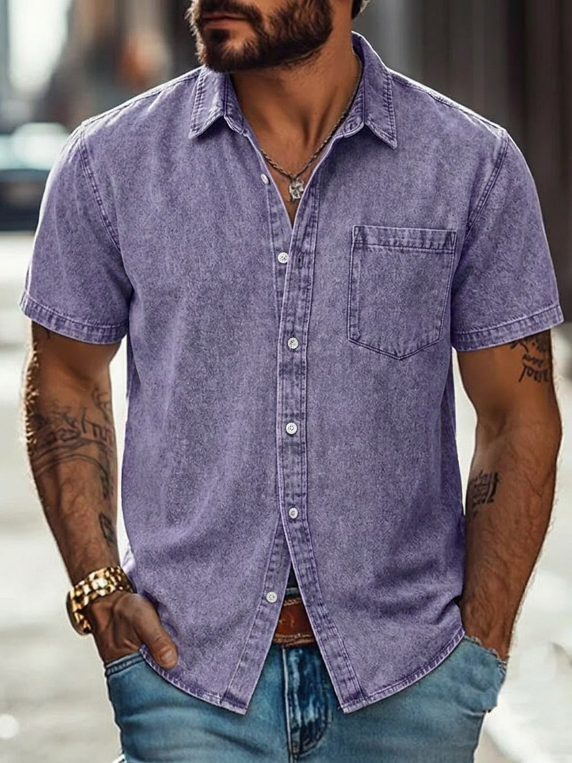 100% Cotton Acid Wash Shirt