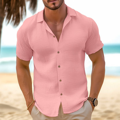 Summer Linen Button-Up Shirt - Comfortable Everyday Wear