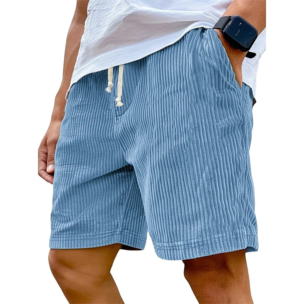 Corduroy Shorts Casual Pocket Shorts Knee Length
