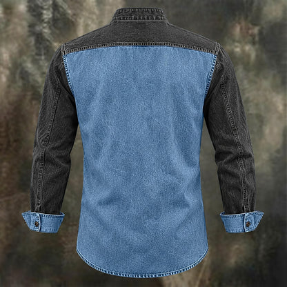 Vintage Mandarin Collar Pocket Shirt
