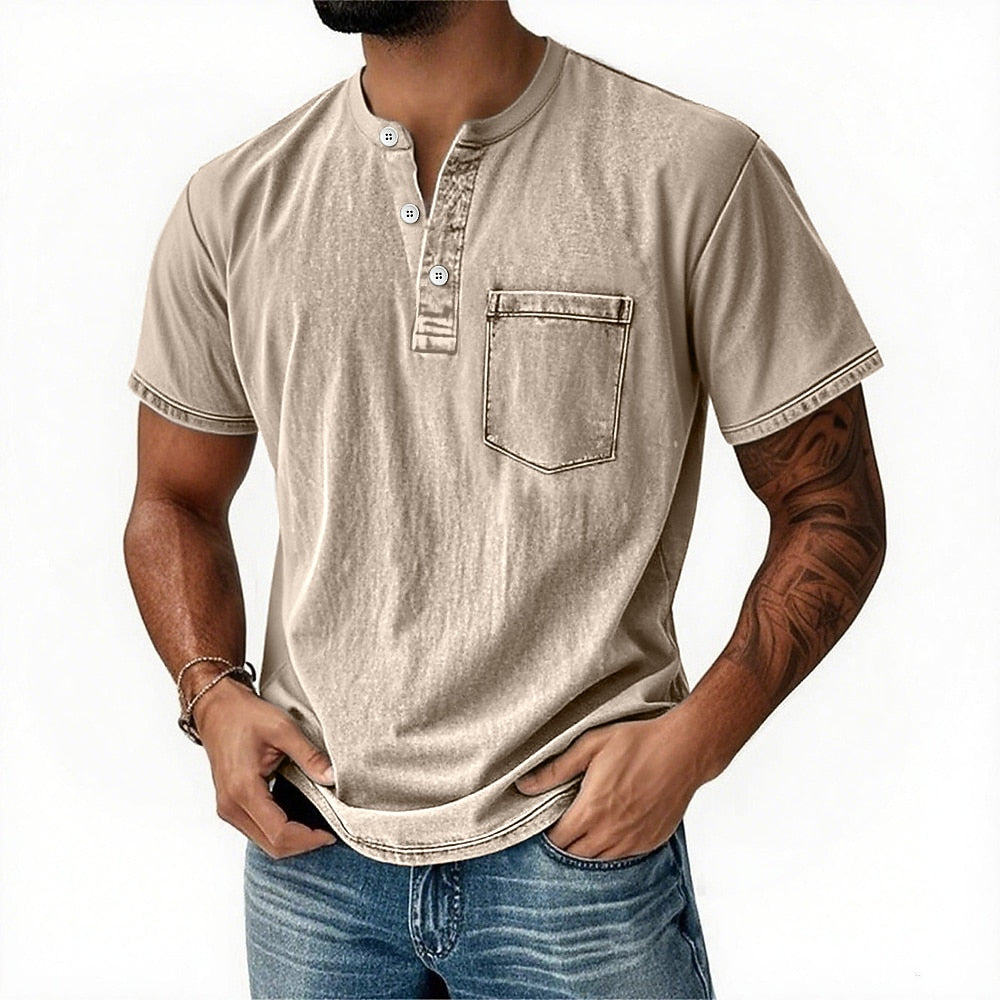 100% Cotton Henley T-Shirt
