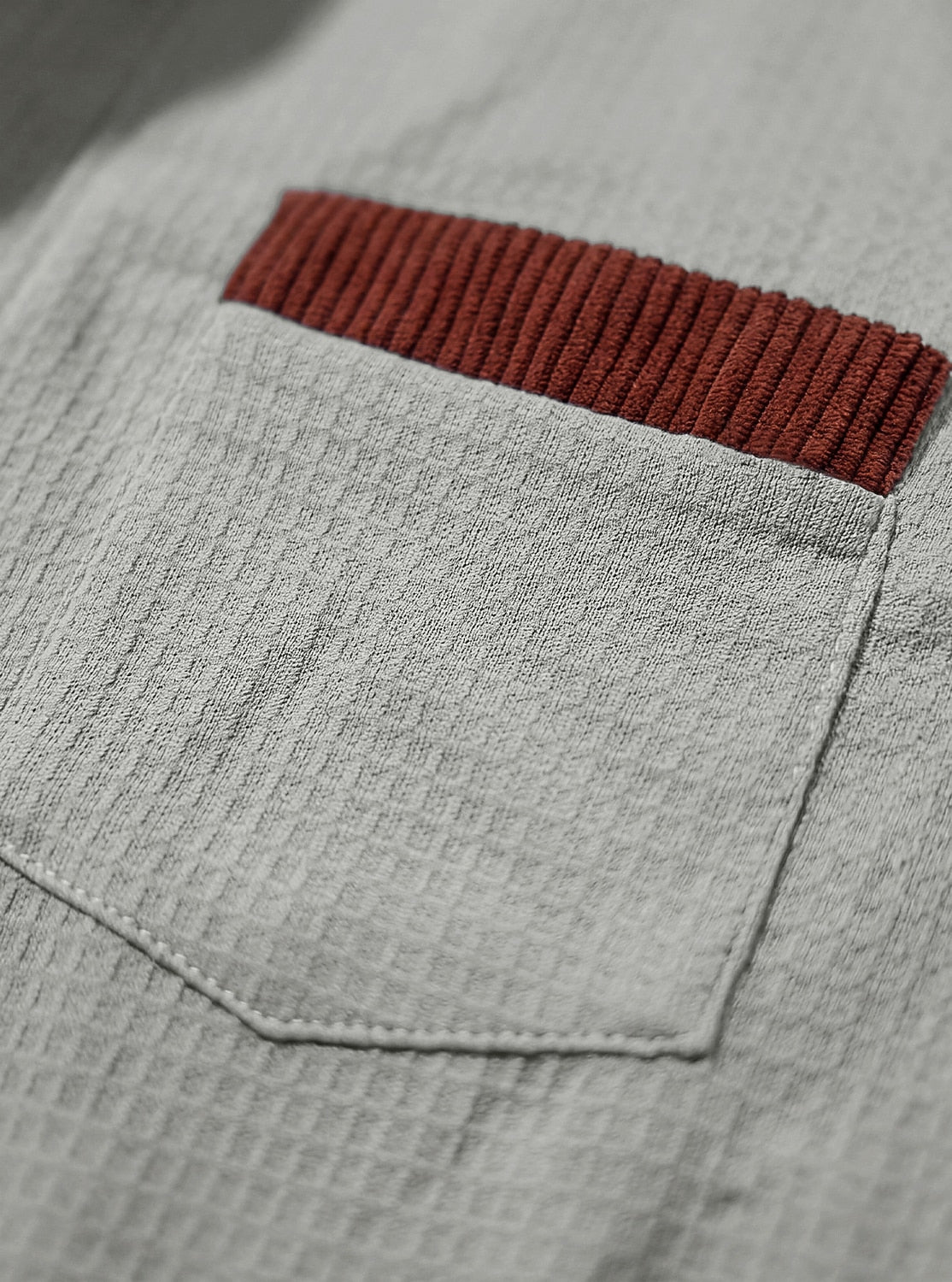 Textured Quarter Zip Colorblock  Waffle Polo