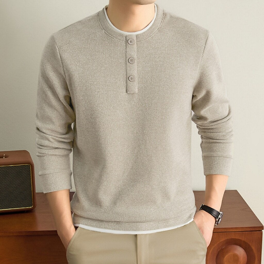 Ribbed Knit Crewneck Sweater Pullover