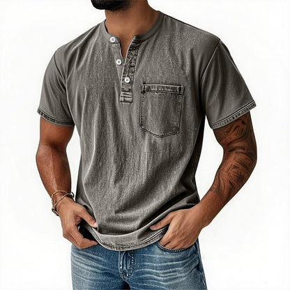 100% Cotton Henley T-Shirt