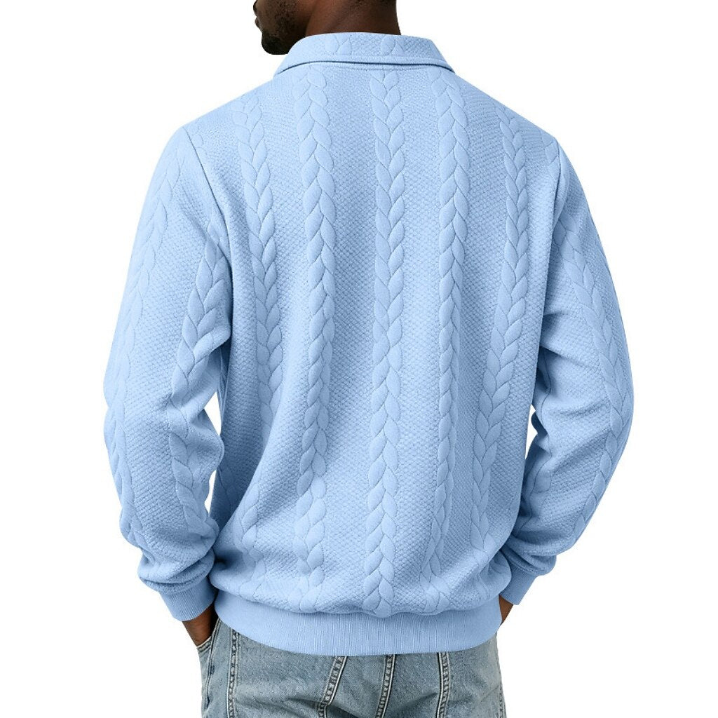 Comfort Jacquard Quarter Zip Polo