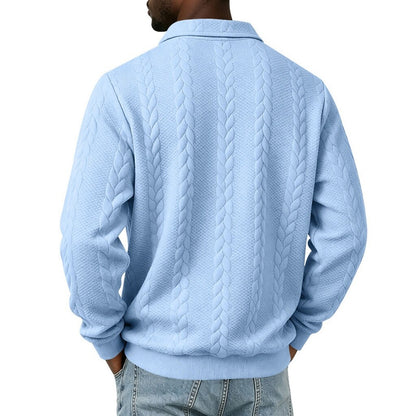 Comfort Jacquard Quarter Zip Polo