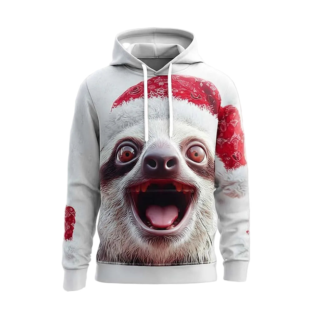 Christmas Animal Festive Graphic Pullover Hoodie