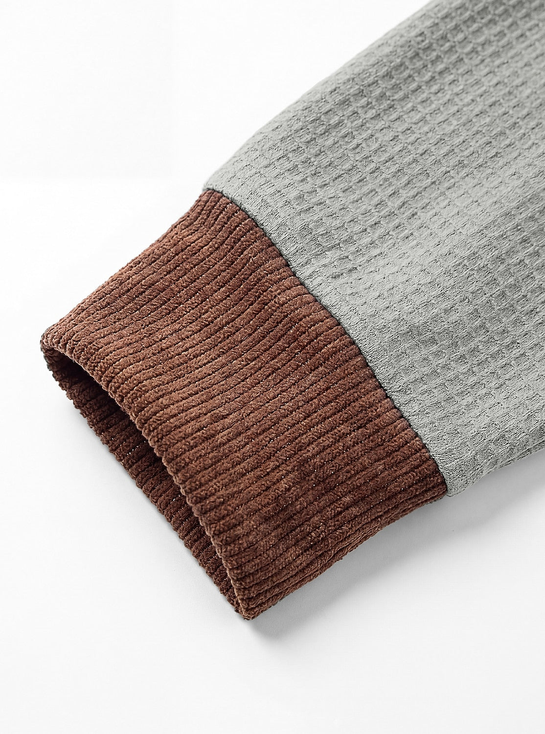 Textured Quarter Zip Colorblock  Waffle Polo