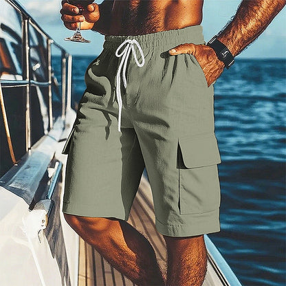 Lightweight Linen Shorts-Knee Length Shorts for Outdoor Activities