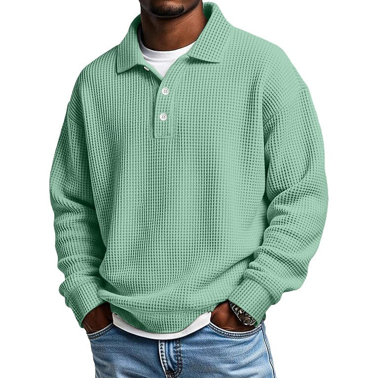 Textured Waffle Polo Shirts