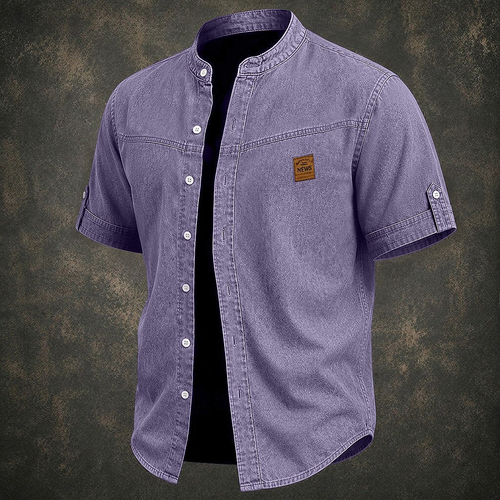 Broken-In Cotton Denim Work Shirt