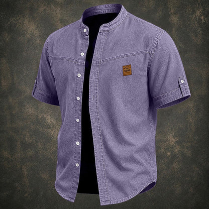 Broken-In Cotton Denim Work Shirt